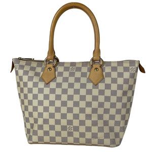 Louis Vuitton Saleya PM Handbag Tote Bag Damier Azur White